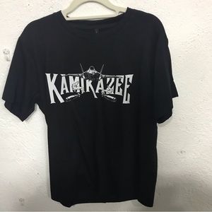 This is a black T-shirt. Size M.
